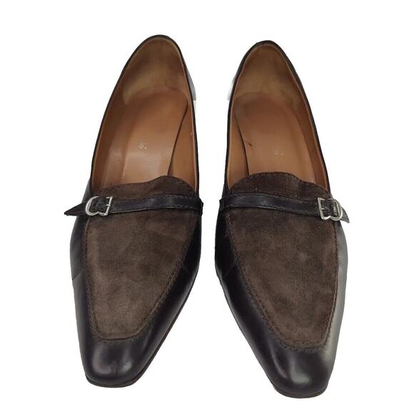 Vintage Y2K pointed toe Brown Max de Carlo kitten heel Sz 9 - Picture 2 of 8